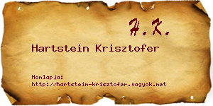 Hartstein Krisztofer névjegykártya
